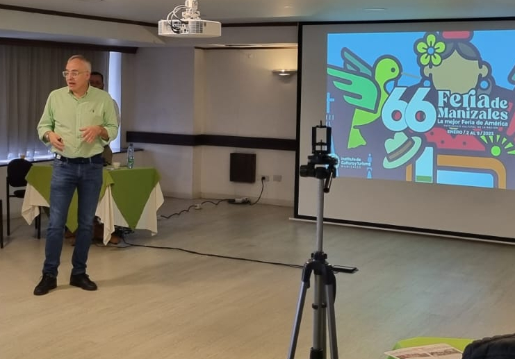 Juan Carlos Quintero, gerente de Emas, durante la presentación ante los medios de comunicación del operativo de la Feria de Manizales. Juan Carlos Quintero, gerente de Emas, durante la presentación ante los medios de comunicación del operativo de la Feria de Manizales.