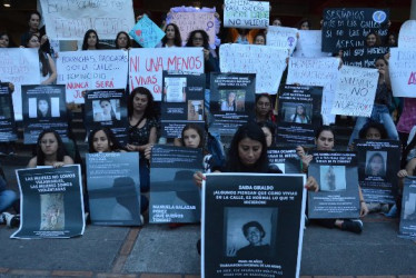 Marcha contra un feminicidio en Manizales.