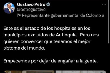 Reproducción | LA PATRIA El trino que después borró el presidente Gustavo Petro.