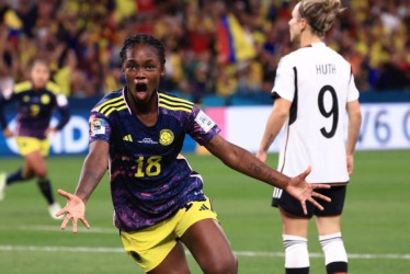 Linda Caicedo celebra su gol ante Alemania en el Mundial Femenino.