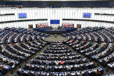 El hemiciclo del Parlamento Europeo en Estrasburgo, Francia