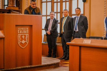 De izquierda a derecha: Rubén Darío Nieto Cuervo, Juan Carlos Pérez Vásquez y Luis Fernando Márquez Alzate. Los tres aspiraron al cargo de contralor de Caldas para el período 2022-2025.