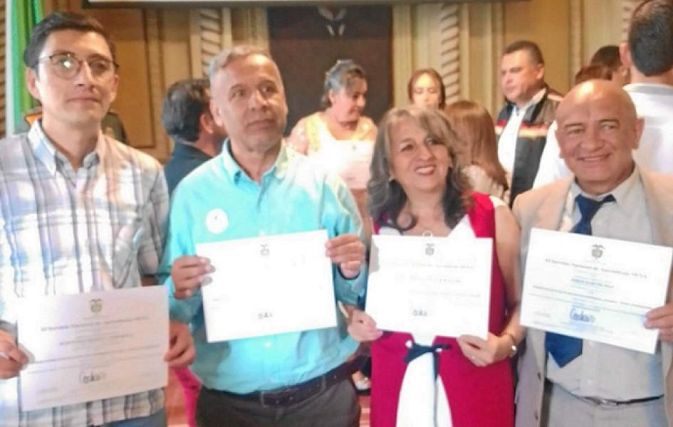 Ediles de la comuna la estación Juan Pablo Bedoya, Óscar Alberto Marín Ríos, María Cristina Salazar Hurtado y Jorge eliécer Díaz.