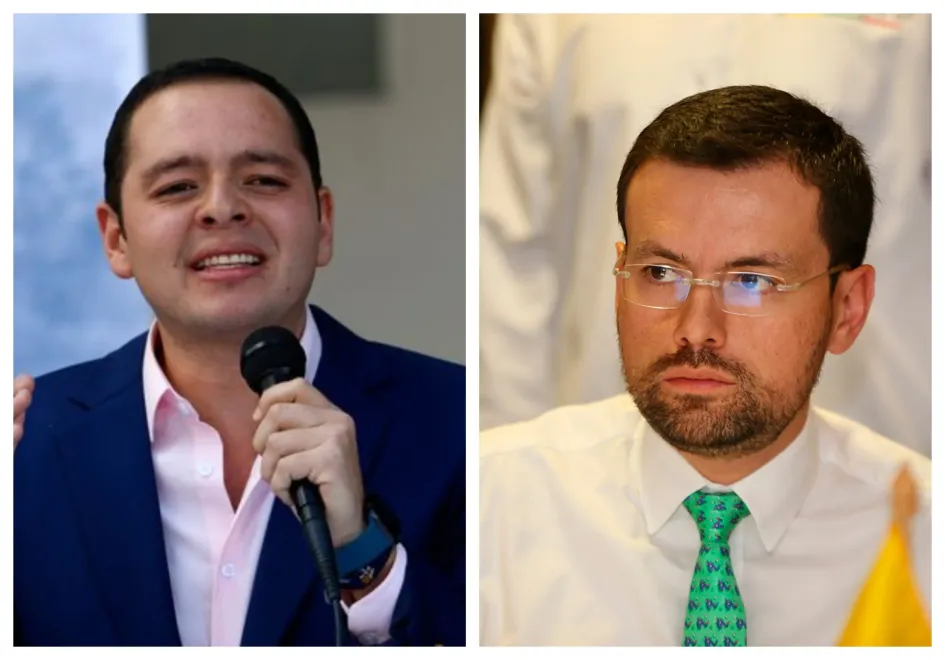 Carlos Mario Marín, mandatario municipal, y Luis Carlos Velásquez, mandatario departamental.