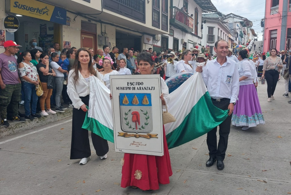 José Lisímaco Amador Cuestas, alcalde de Aranzazu, en una manifestación de la cultura de su municipio.