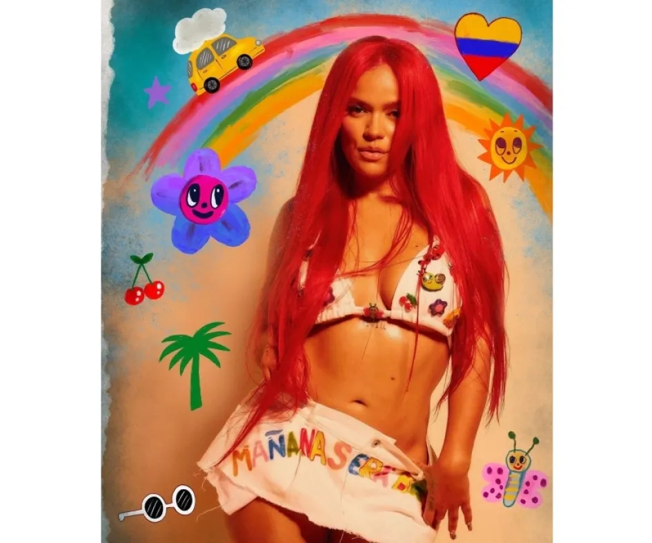 Esta es una de las ocho fotos que hizo Karol G con las que celebró el lanzamiento y éxito de su nuevo álbum.