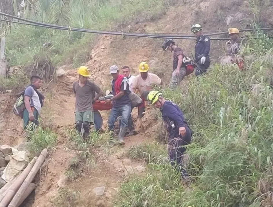 minero herido Traslado de minero herido en Marmato