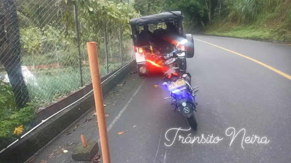 Un motociclista lesionado en la vía Manizales-Neira Un motociclista lesionado en la vía Manizales-Neira