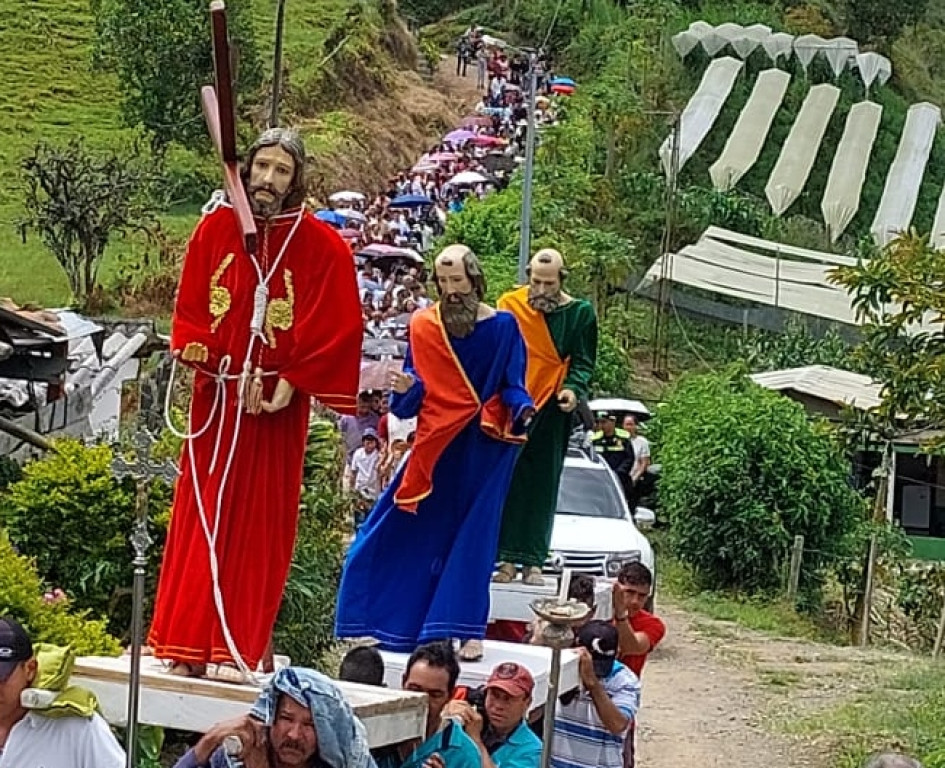 Viacrucis en Castilla, corregimiento de Pácora.