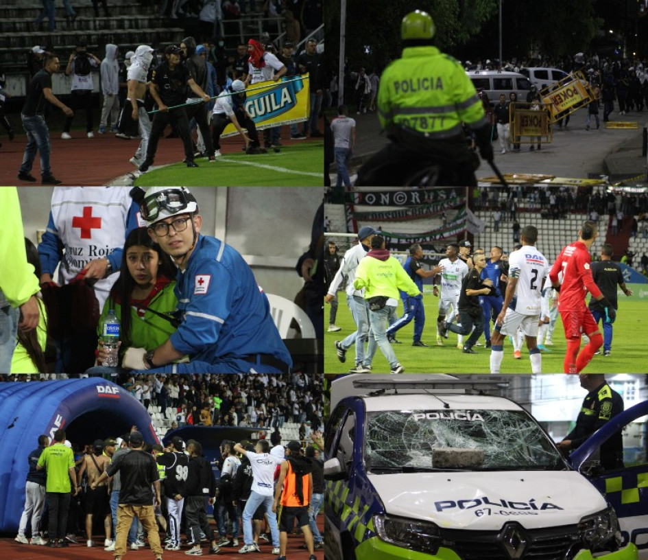 Las imágenes que dejó el final del partido de anoche en el Palogrande. Los hinchas, al borde de la cancha, armados para lo que sea. El Once Caldas, entre tanto, perdió 1-2 con Alianza Petrolera. Las imágenes que dejó el final del partido de anoche en el Palogrande. Los hinchas, al borde de la cancha, armados para lo que sea. El Once Caldas, entre tanto, perdió 1-2 con Alianza Petrolera.