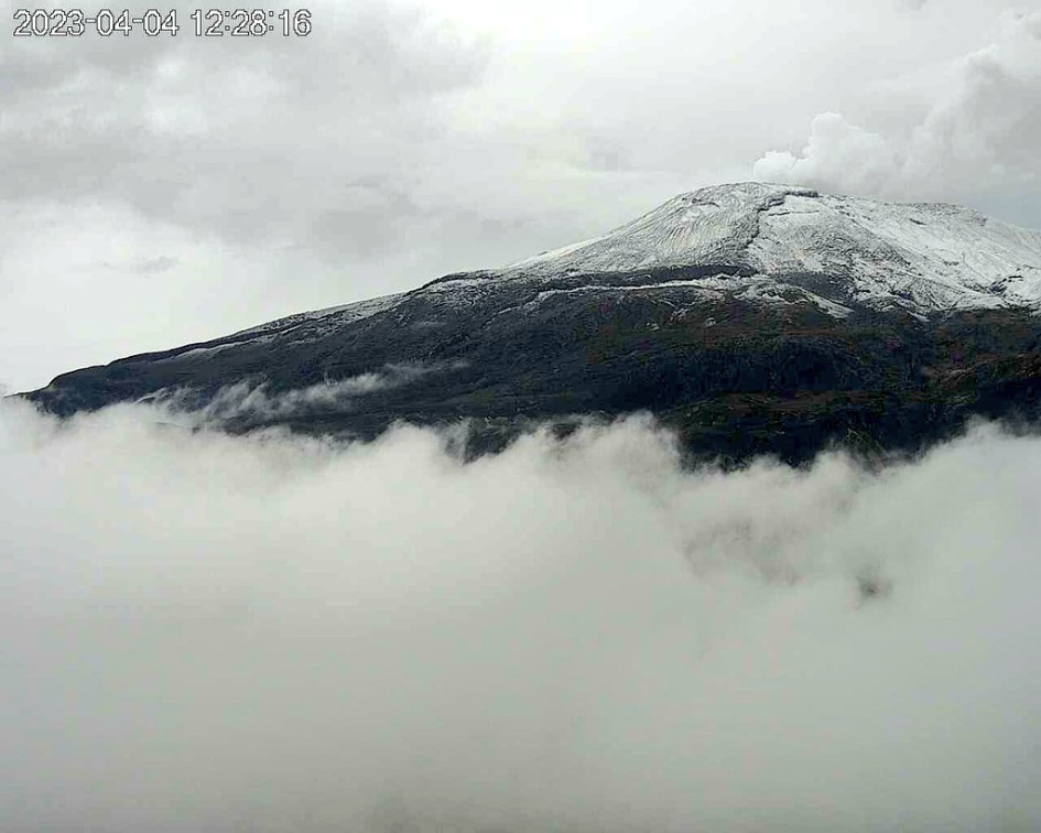 Así luce hoy el volcán Nevado del Ruiz desde el cerro Gualí. Así luce hoy el volcán Nevado del Ruiz desde el cerro Gualí.