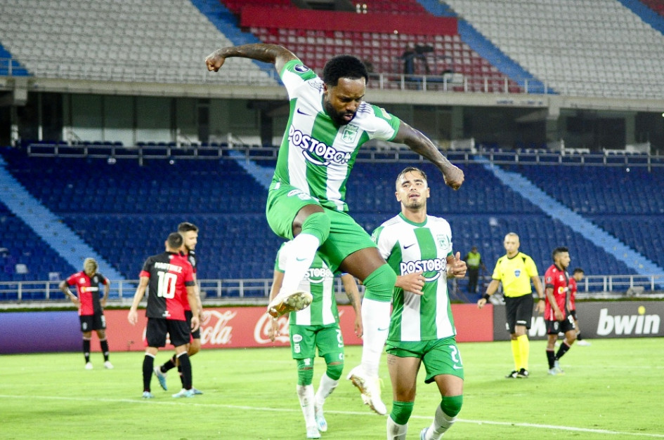 El experimentado jugador Dorlan Pabón ha anotado todos los goles verdolagas en la actual Copa Libertadores. En la primera fecha marcó un doblete ante Patronato y en la segunda logró un hat-trick contra Melgar. El experimentado jugador Dorlan Pabón ha anotado todos los goles verdolagas en la actual Copa Libertadores. En la primera fecha marcó un doblete ante Patronato y en la segunda logró un hat-trick contra Melgar.