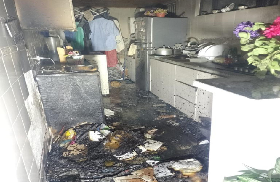 Esta es la cocina en la que se presentó el incendio en Villa Pilar. Esta es la cocina en la que se presentó el incendio en Villa Pilar.