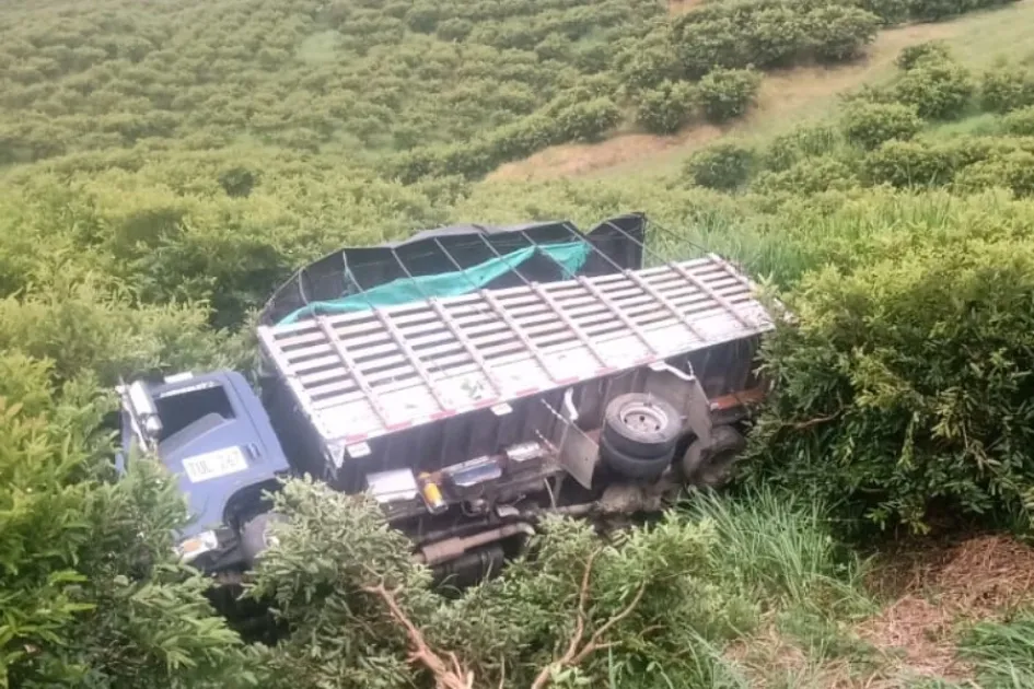 El sitio del accidente en Santágueda. 
