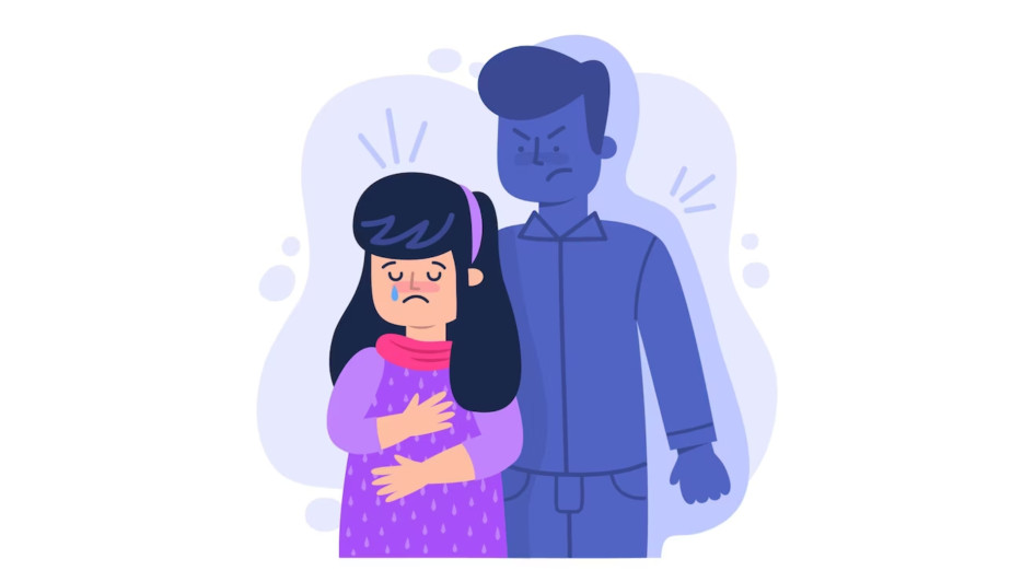 Ilustración sobre la violencia intrafamiliar. Ilustración sobre la violencia intrafamiliar.
