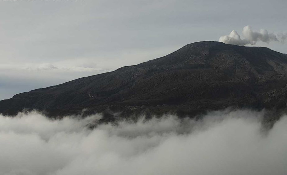 Así lucía en la mañana de este viernes el volcán Nevado del Ruiz desde las cámaras de monitoreo del Servicio Geológico Colombiano instaladas en el cerro Gualí. Así lucía en la mañana de este viernes el volcán Nevado del Ruiz desde las cámaras de monitoreo del Servicio Geológico Colombiano instaladas en el cerro Gualí.
