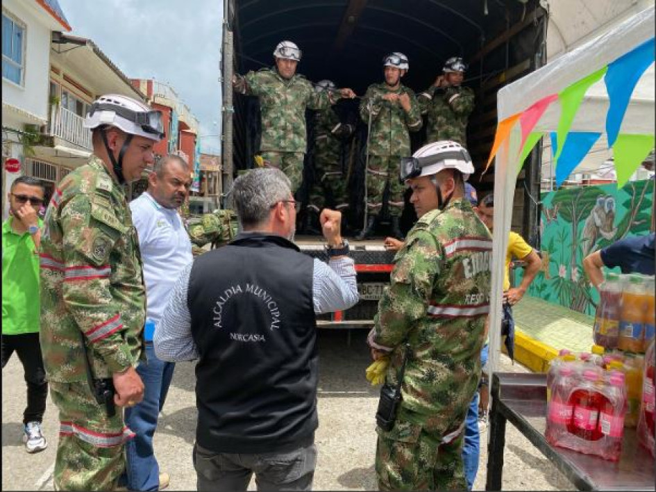 Paquete de ayudas que envió la Gobernación de Caldas para la emergencia en Norcasia