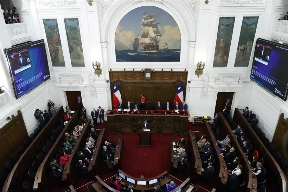 Instalación del Consejo Constitucional Chile El presidente Gabriel Boric, habla en la sesión de instalación del Consejo Constitucional, en el marco del Proceso Constitucional hoy en Santiago de Chile.