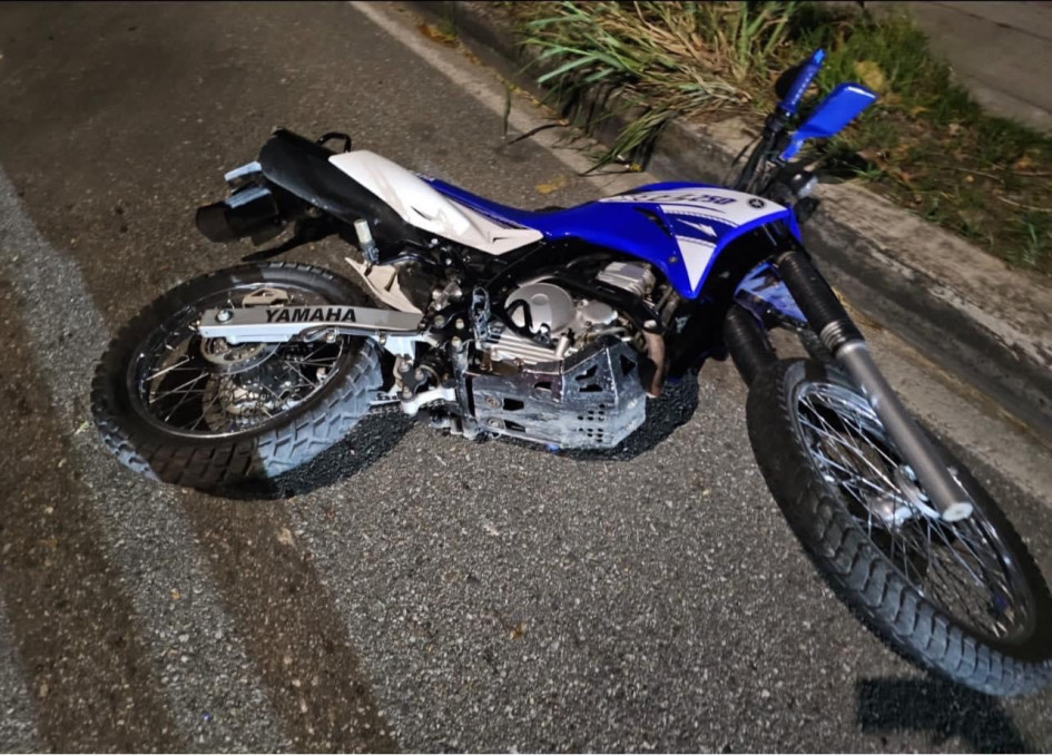 La moto del accidente de tránsito de anoche en La Dorada. La moto del accidente de tránsito de anoche en La Dorada.