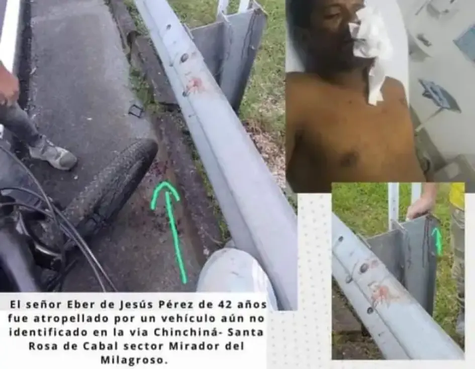 Vehículo atropelló a peatón y huyó en la vía Chinchiná-Santa Rosa de Cabal Vehículo atropelló a peatón y huyó en la vía Chinchiná-Santa Rosa de Cabal