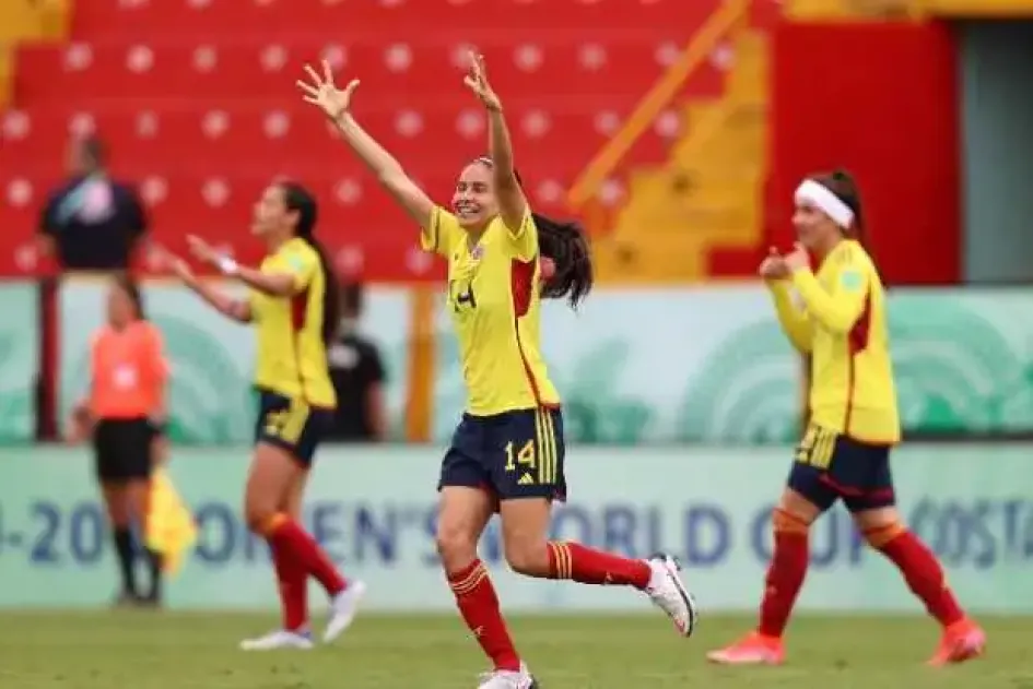 Mariana Muñoz marcó el gol de la victoria de Colombia ante Alemania en el debut de la Tricolor en el Mundial Sub-20 Femenino de Costa Rica 2022. Mariana Muñoz marcó el gol de la victoria de Colombia ante Alemania en el debut de la Tricolor en el Mundial Sub-20 Femenino de Costa Rica 2022.