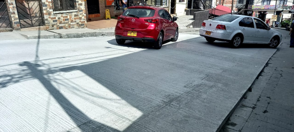 Estado actual de la calle que atendió la Alcaldía de Manizales.