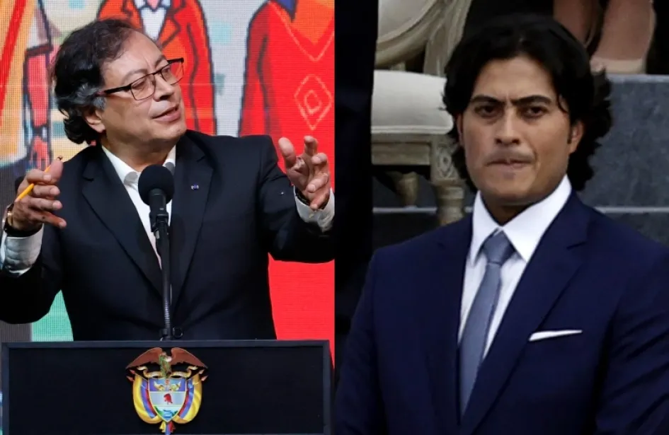 Gustavo Petro, presidente de la República, y su hijo mayor, Nicolás Petro Burgos.