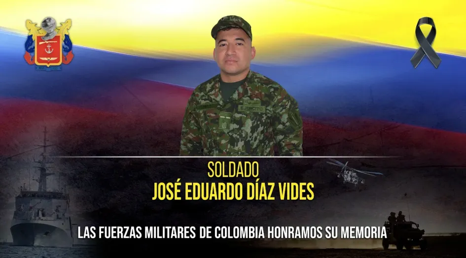 Soldado profesional José Díaz Vides, asesinado en el Catatumbo. Soldado profesional José Díaz Vides.