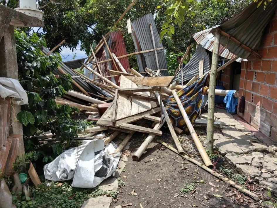 Afectación de casas por vendavales en Filadelfia