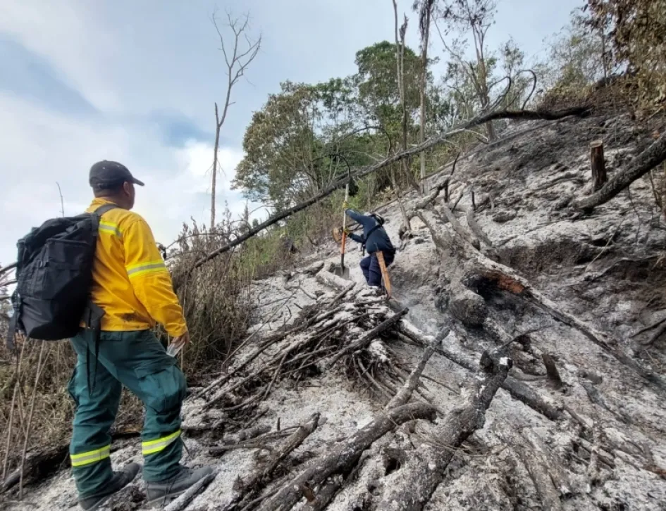 Así quedó el terreno luego del incendio forestal en Aranzazu. Así quedó el terreno luego del incendio forestal en Aranzazu.