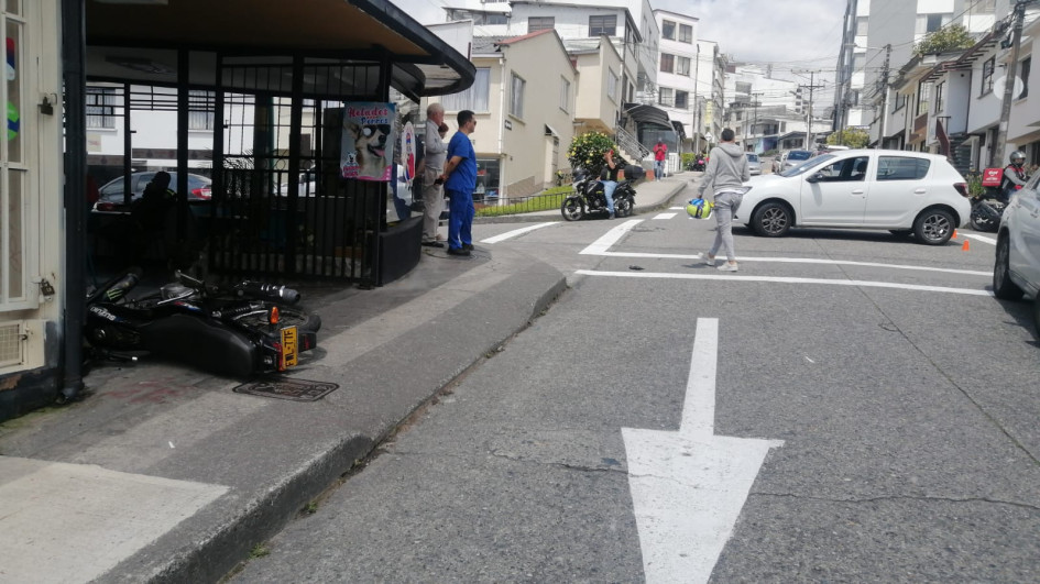 El accidente de tránsito ocurrió en la calle 68 con carrera 27 del barrio Palermo, de Manizales. El accidente de tránsito ocurrió en la calle 68 con carrera 27 del barrio Palermo, de Manizales.
