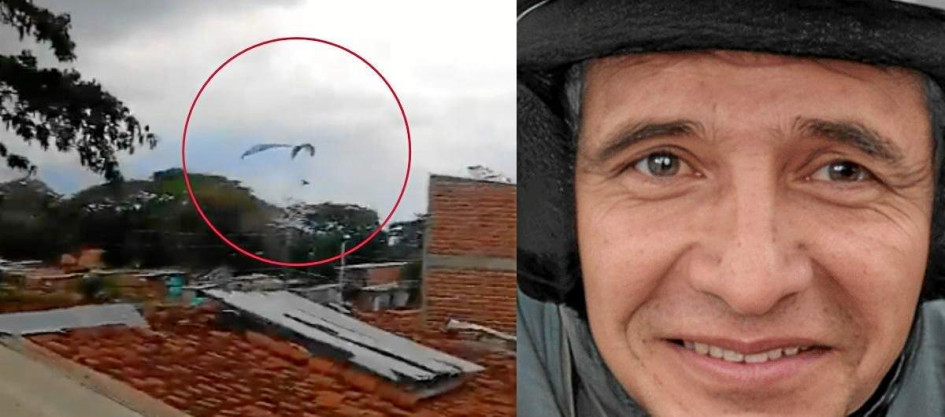 Reproducción | LA PATRIA  El parapentista fue acribillado apenas tocó tierra.