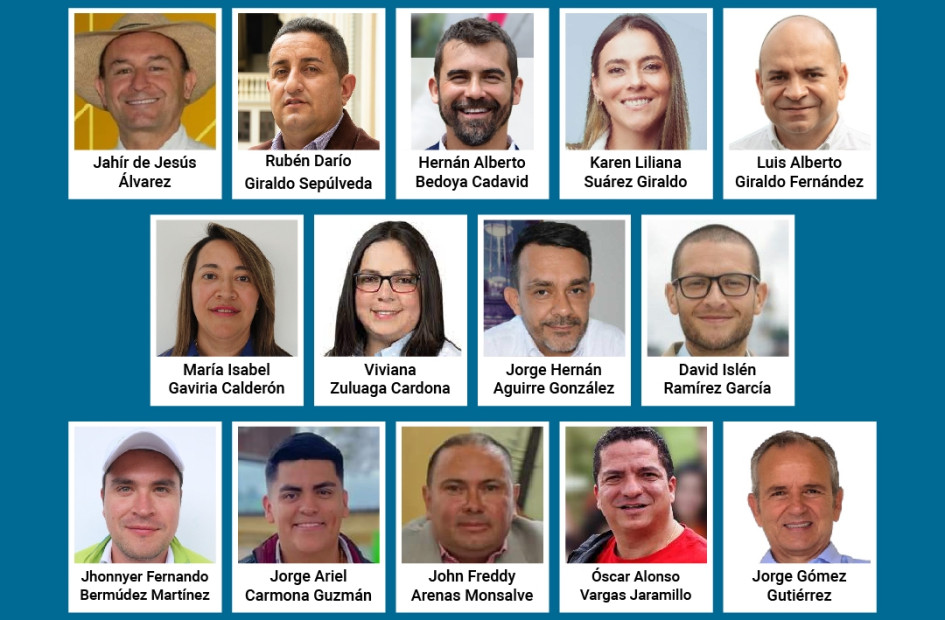 Nuevos integrantes de la Asamblea de Caldas para el periodo 2024-2027. Asamblea de Caldas 2024-2027