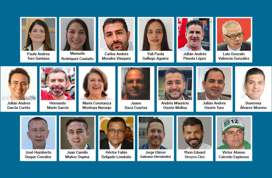 Ellos son los nuevos concejales de Manizales para los próximos cuatro años. Se posesionarán el 1 de enero. Concejo de Manizales 2024-2027