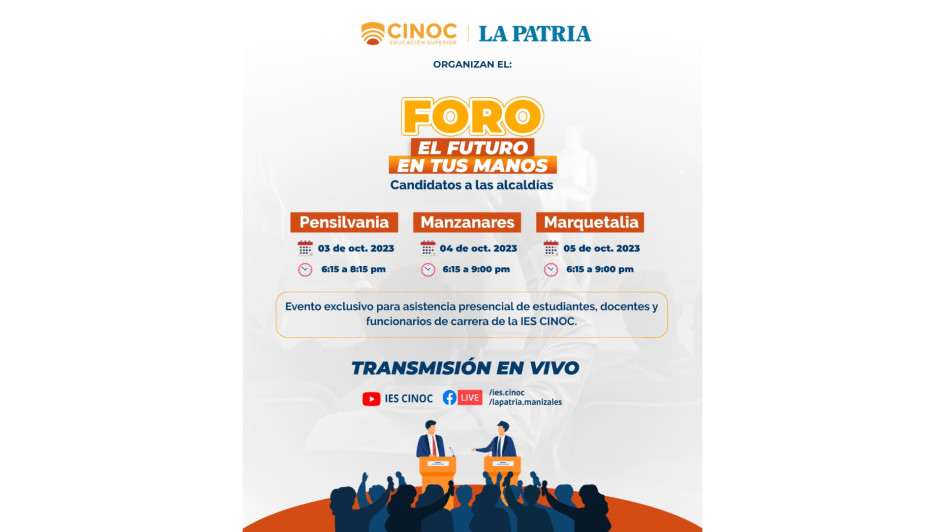 'El futuro está en tus manos' es el nombre del encuentro que tendrán este martes, de 6:15 p.m. a 8:15 p.m., los candidatos en Pensilvania para hablar de educación. 'El futuro está en tus manos' es el nombre del encuentro que tendrán este martes, de 6:15 p.m. a 8:15 p.m., los candidatos en Pensilvania para hablar de educación.