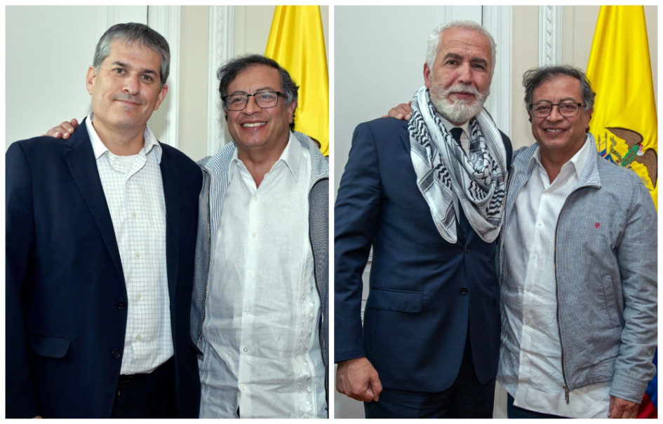El presidente de Colombia se reunió con Gali Dagan, embajador israelí en Colombia, y con Raouf Almalki, representante diplomático de Palestina en el país. El presidente de Colombia se reunió con Gali Dagan, embajador israelí en Colombia, y con Raouf Almalki, representante diplomático de Palestina en el país.