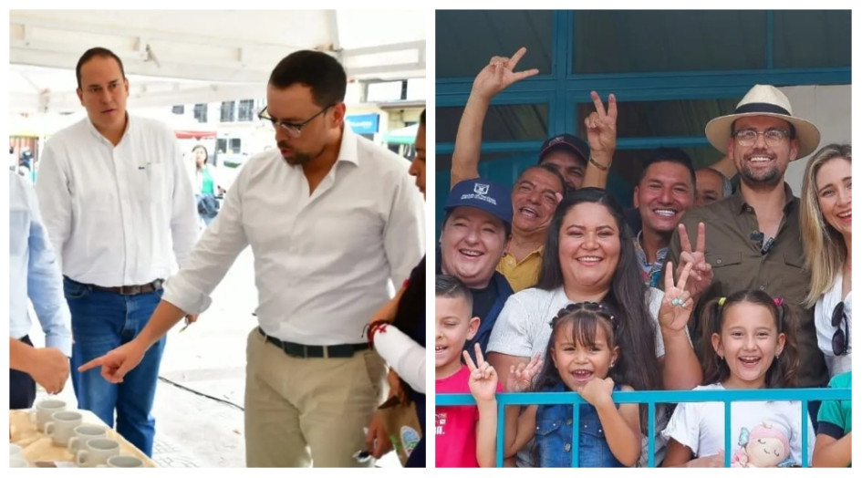 El gobernador de Caldas, Luis Carlos Velásquez, asistió a un evento en Chinchiná con el diputado Andrés Fernando Chaparro (izquierda) y a otro en Manizales con Óscar Alonso Vargas. El gobernador de Caldas, Luis Carlos Velásquez, asistió a un evento en Chinchiná con el diputado Andrés Fernando Chaparro (izquierda) y a otro en Manizales con Óscar Alonso Vargas.