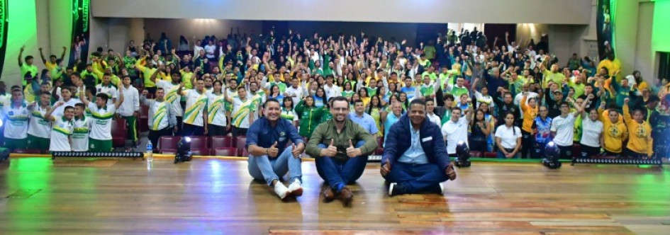 El equipo de Caldas que competirá desde hoy en los XXII Juegos Nacionales y VI Paranacionales. La meta es hacer la figuración más importante del departamento en su historia. Se esperan 20 oros. El equipo de Caldas que competirá desde hoy en los XXII Juegos Nacionales y VI Paranacionales. La meta es hacer la figuración más importante del departamento en su historia. Se esperan 20 oros.