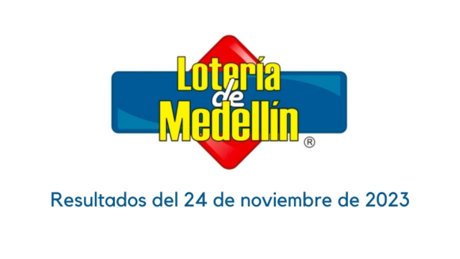 Loteria-de-Medellin-resultados-viernes-24-noviembre-2023 Logo de la Lotería de Medellín con un texto abajo que dice "Resultados del 24 de noviembre de 2023"
