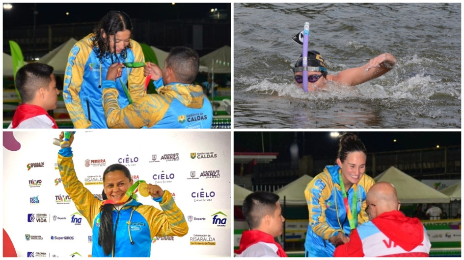 Stefanía Gómez, Natalia Sánchez, Andrea Caballero y Valentina Becerra lograron ayer cuatro medallas de oro para Caldas.