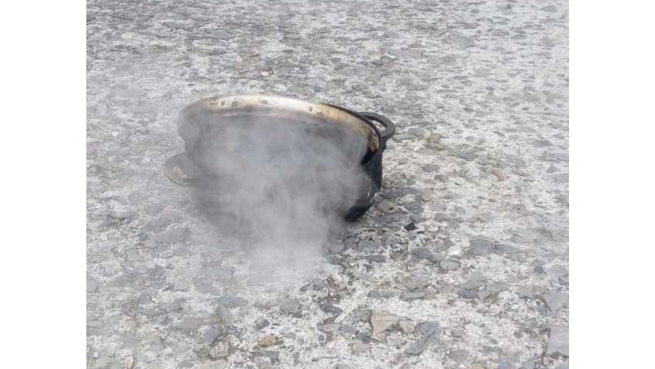 La olla incendiada. La olla incendiada.