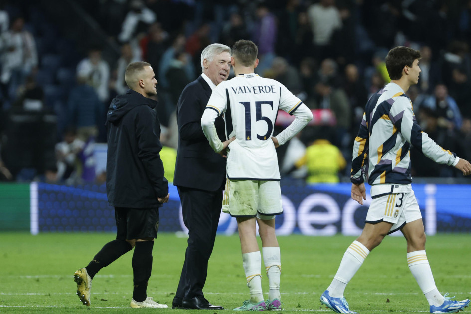 El uruguayo Federico Valverde (centro) jugó los 90 minutos con el Real Madrid. El brasileño Rodrygo salió al minuto 87 por lesión. El uruguayo Federico Valverde (centro) jugó los 90 minutos con el Real Madrid. El brasileño Rodrygo salió al minuto 87 por lesión.