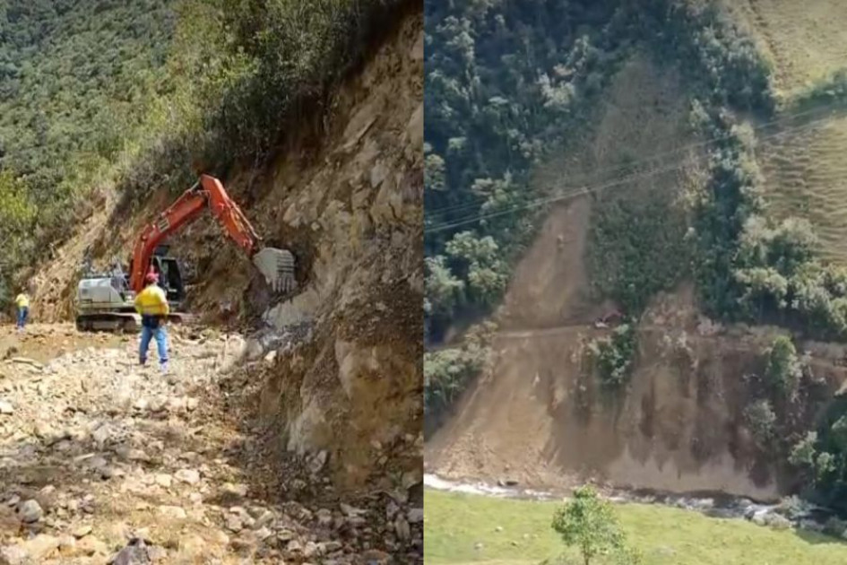 Trabajos en la vía Marulanda-Montebonito. Trabajos en la vía Marulanda-Montebonito.