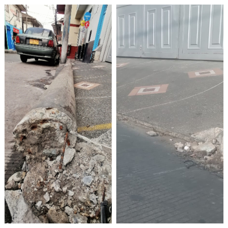 ANTES. Según los residentes, el poste llevaba 12 días tirado en el suelo. ANTES. Según los residentes, el poste llevaba 12 días tirado en el suelo.