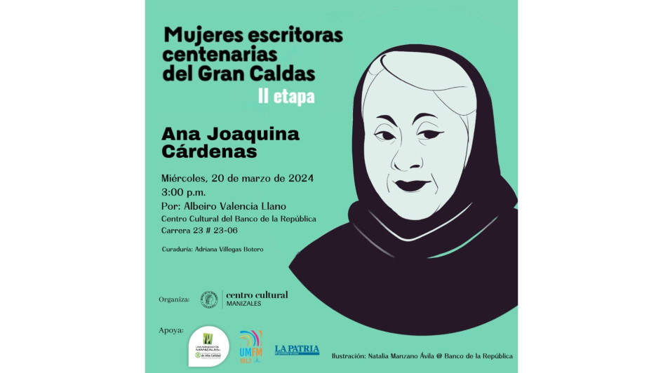 Hoy, a las 3:00 p.m. en el Banco de la República, Albeiro Valencia Llano dará una charla sobre Ana Joaquina Cárdenas. Hoy, a las 3:00 p.m. en el Banco de la República, Albeiro Valencia Llano dará una charla sobre Ana Joaquina Cárdenas.