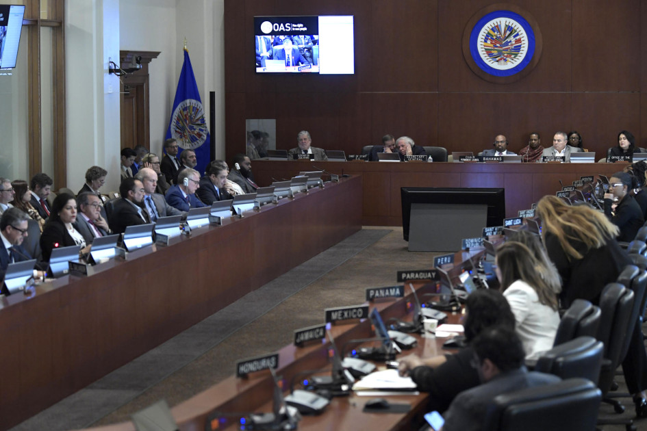 Fotografía de una reunión del Consejo Permanente de la Organización de los Estados Americanos (OEA) este martes en la sede del organismo en Washington (Estados Unidos). Fotografía de una reunión del Consejo Permanente de la Organización de los Estados Americanos (OEA) este martes en la sede del organismo en Washington (Estados Unidos).