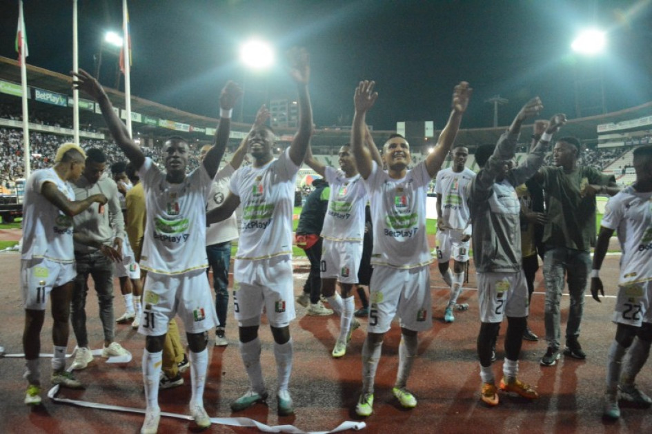 La celebración de los jugadores del Once Caldas. Empataron con el América y aseguraron el cupo a semifinales. La celebración de los jugadores del Once Caldas. Empataron con el América y aseguraron el cupo a semifinales.