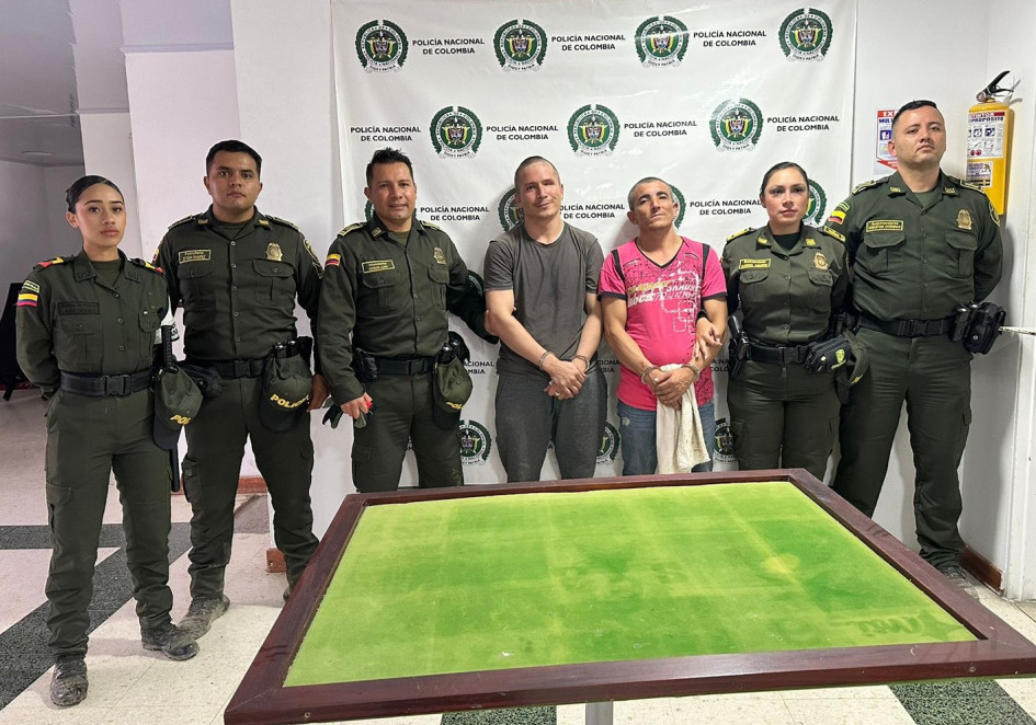 Los dos recapturados por la Policía en Aguadas (Caldas). Los dos recapturados por la Policía en Aguadas (Caldas).