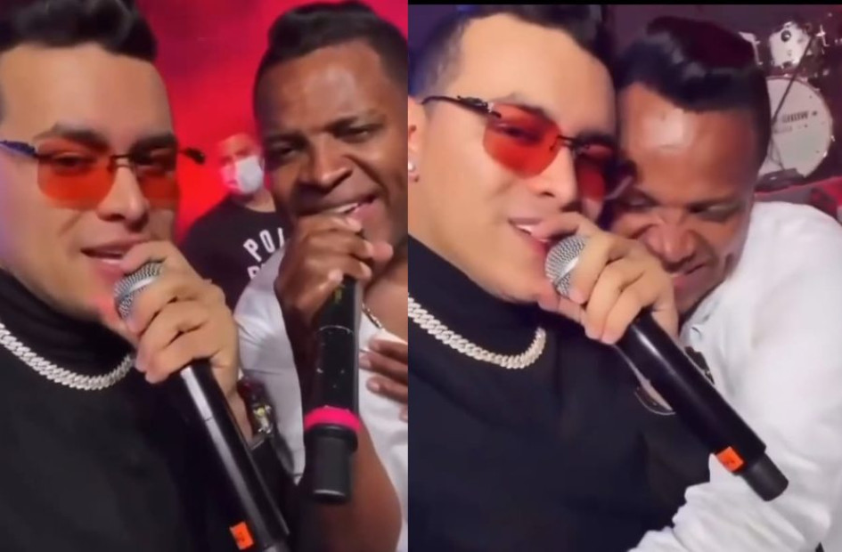Yeison Jiménez y Omar Geles Yeison Jiménez y Omar Geles en un concierto privado en Cali en el 2021.