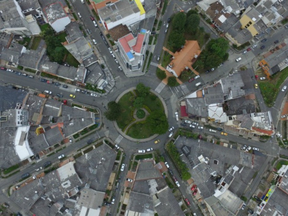 Barrio La Estrella, de Manizales. Foto aérea del barrio La Estrella de Manizales